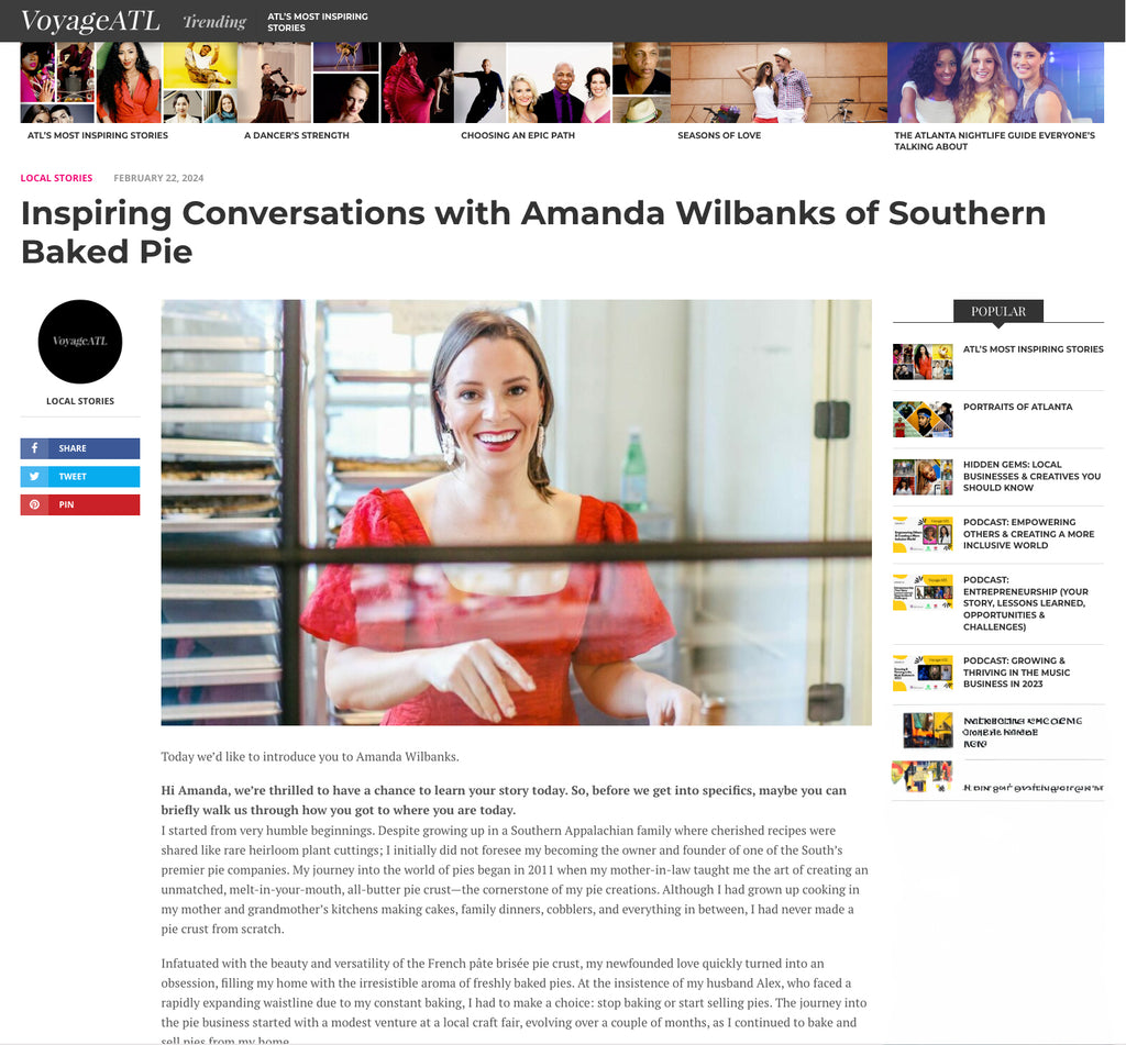 Voyage ATL - Inspiring Conversations with Amanda Wilbanks of Southern Baked Pie