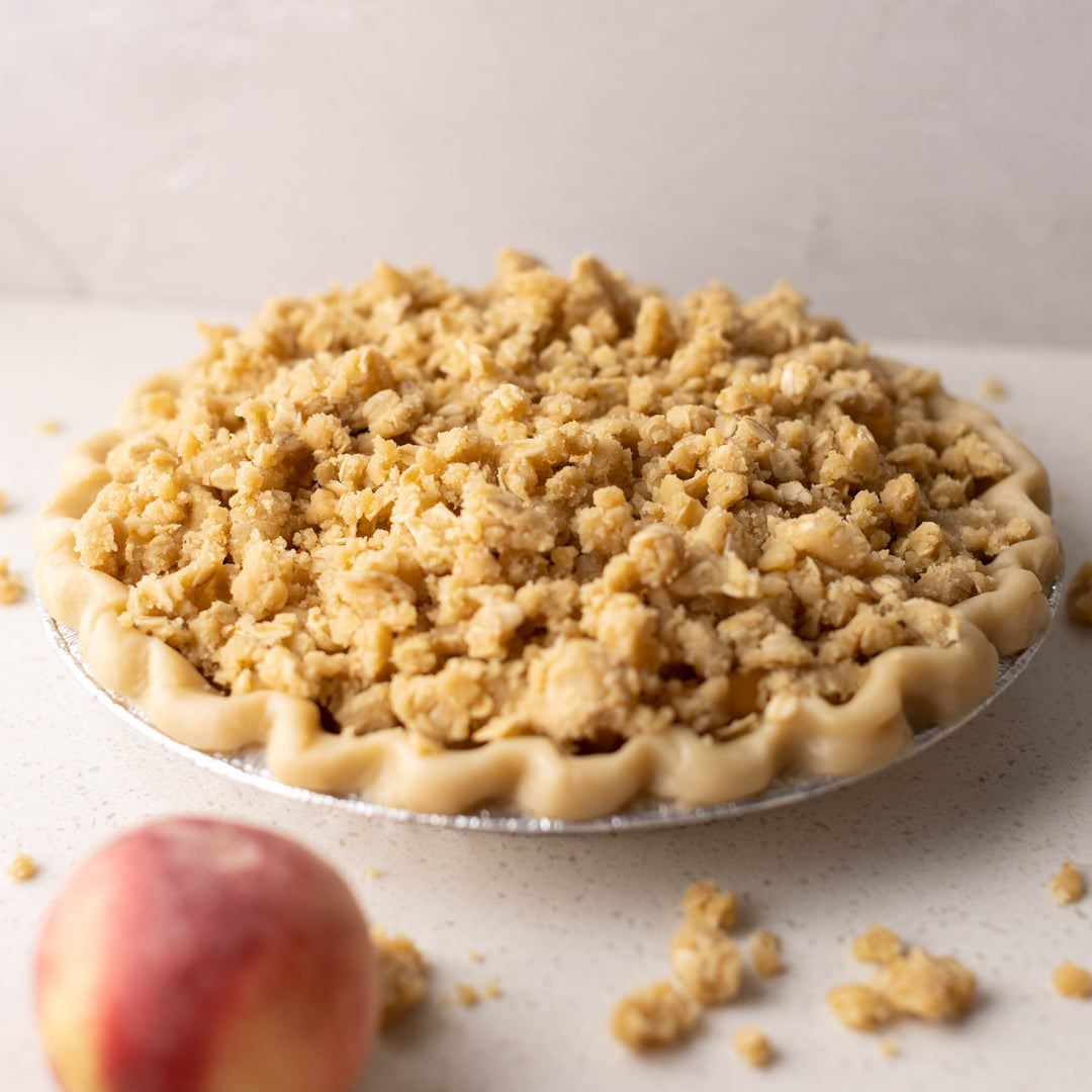 Georgia Peach Pie with Brown Sugar Oat Streusel - Southern Baked Pie Company
