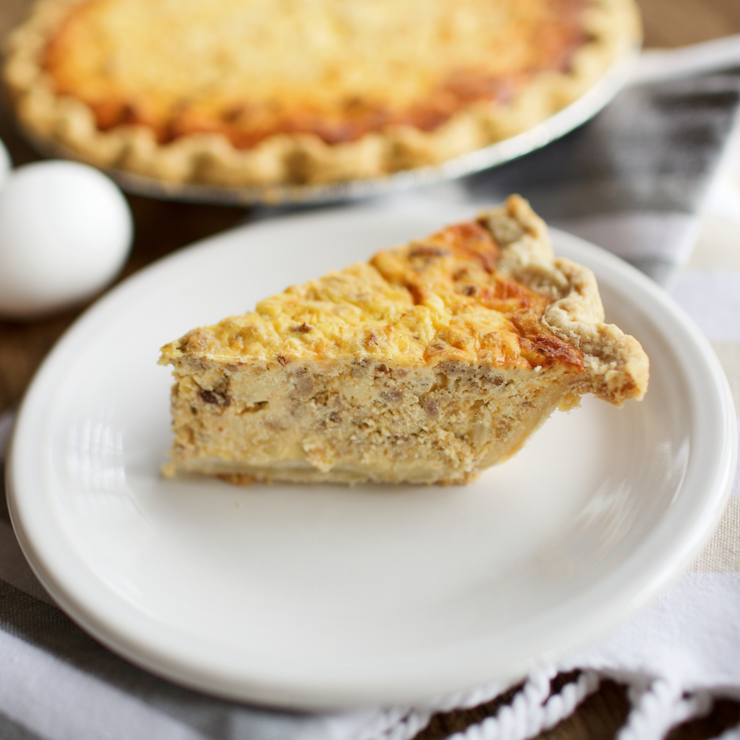 Gluten Free Sausage & Onion Quiche - Southern Baked Pie Company