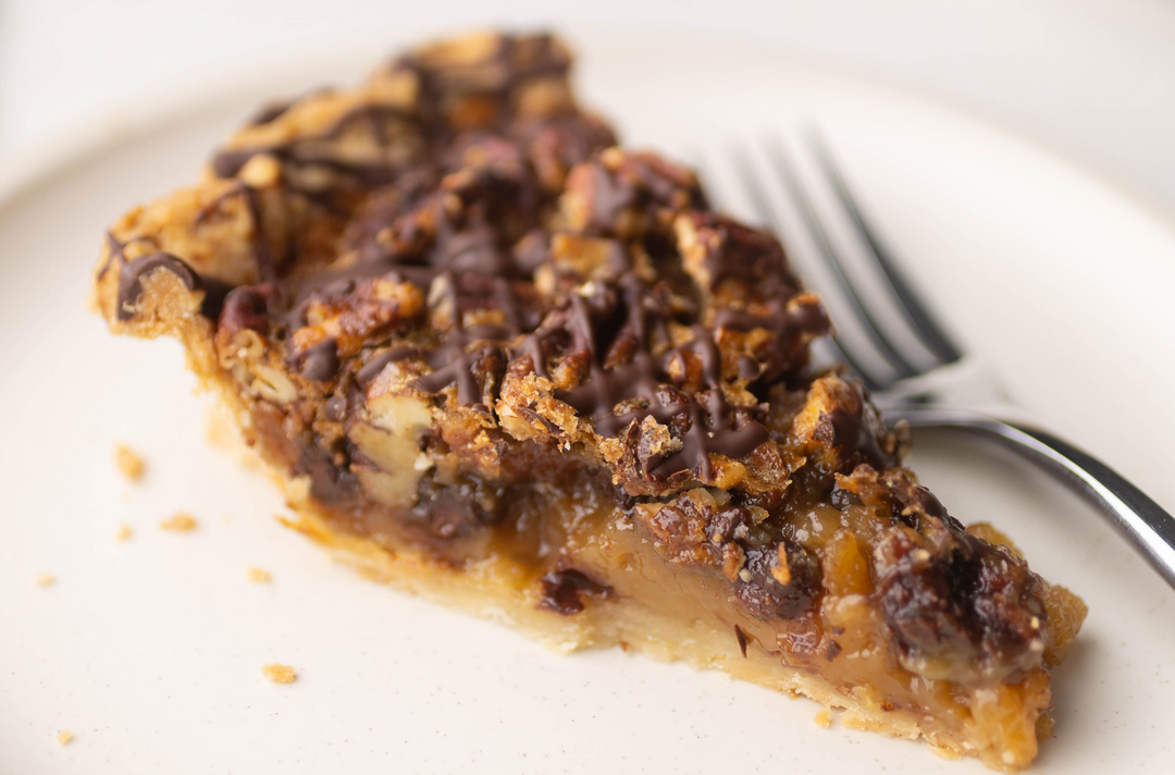 Bourbon Pecan Pie with Chocolate Ganache - Southern Baked Pie Company