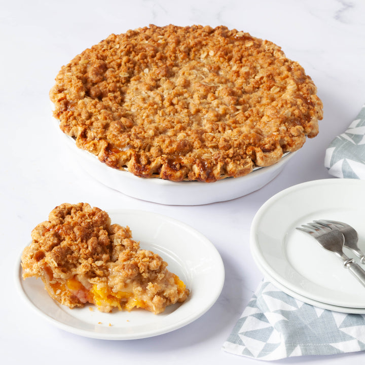 Georgia Peach Pie with Brown Sugar Oat Streusel - Southern Baked Pie Company